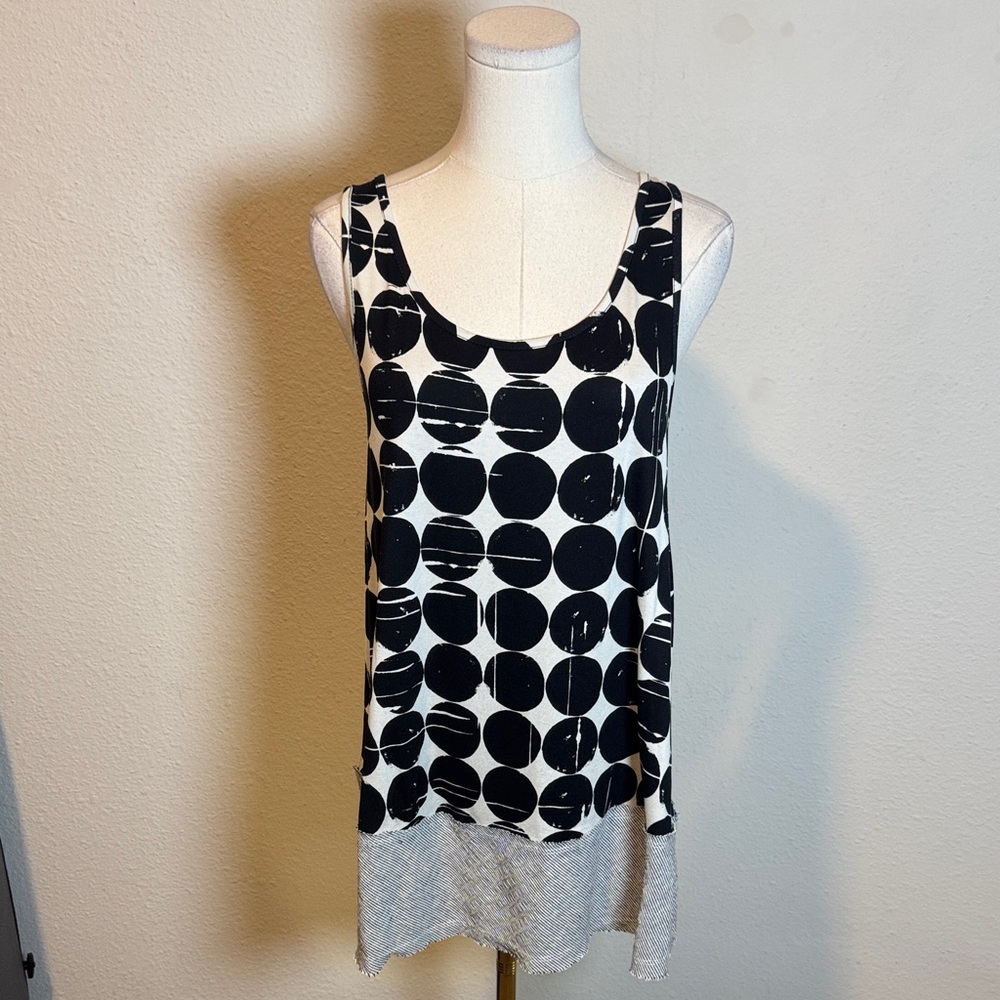 NWT Alembika Polka Dot Contrast Hem Tank size 2 (8-10) or Medium